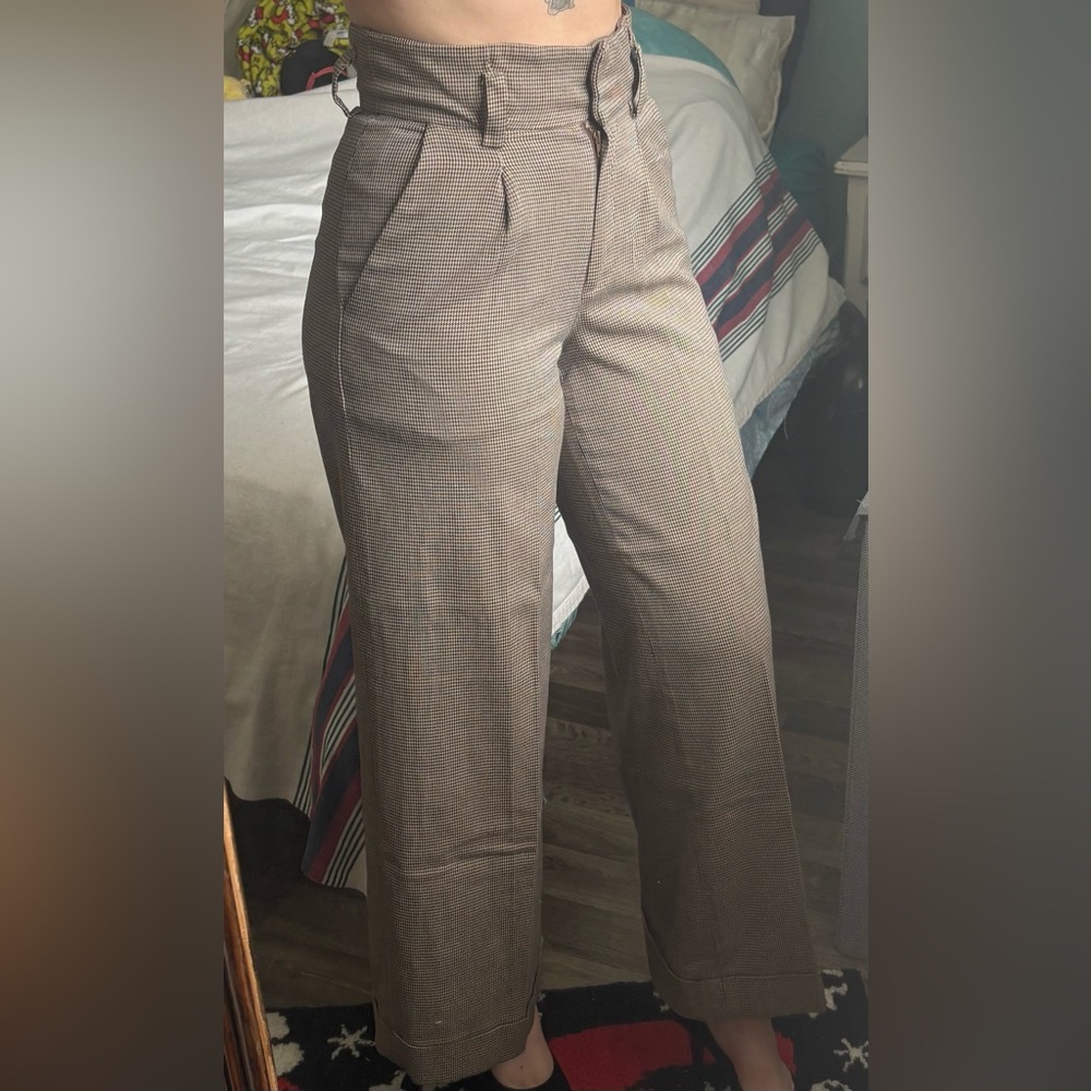 Tristan Tan Wide Leg Pants with Relaxed Silhouette
